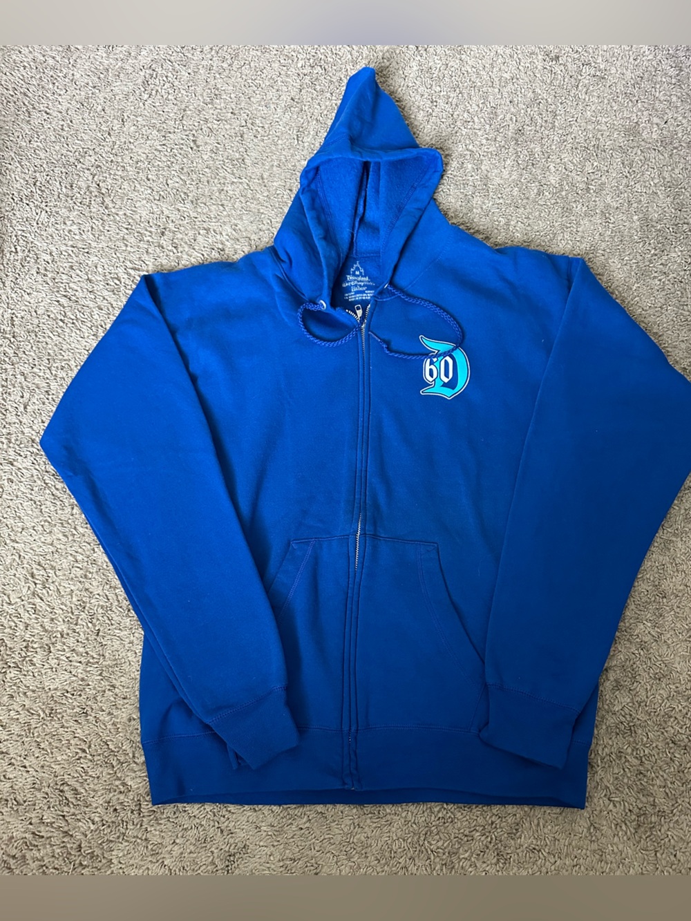 Disney Disneyland 60th Anniversary Celebration Hoodie Full Zip Blue M